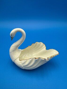 Lenox Swan Porcelain Trinket Dish Gold Trim USA Wedding Cake Topper